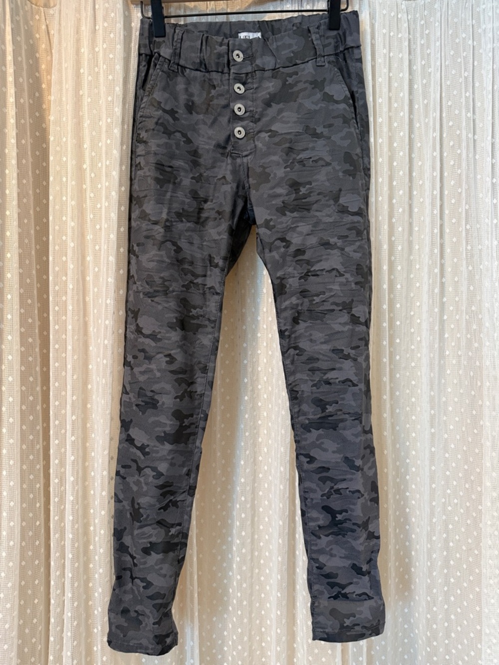 Women's Gray Camo Slim Pants